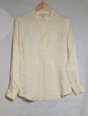 Banana Republic Heritage Cream Mandarin Collar Shirt Sz M